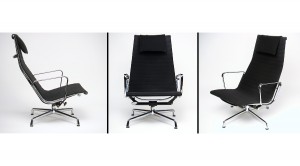 charles eames vitra aluminium group EA124 EA 124 swivel tilt lounge chair hopsak coffebrown schwarz dunkelbraun