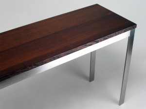 Langes Sidebord Sideboard aus Wengeholz Wenge massiv geölt gefirnist Edelstahl Niro VGA gebschliffen und gebürstet